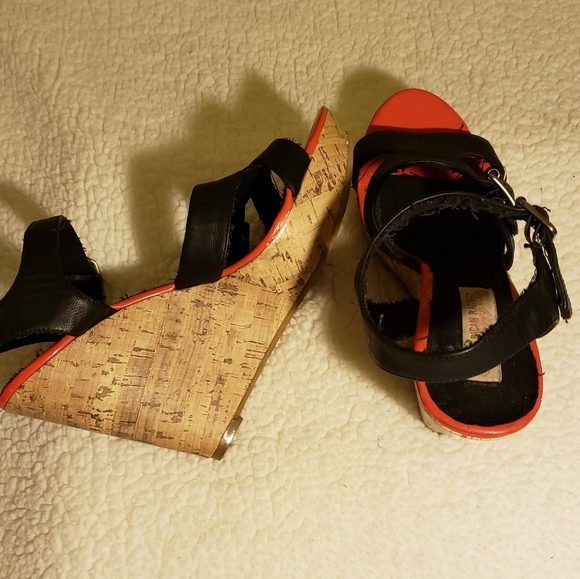 Last Chance- bundle and save- NWOT American Rag distressed black wedges - Picture 7 of 9